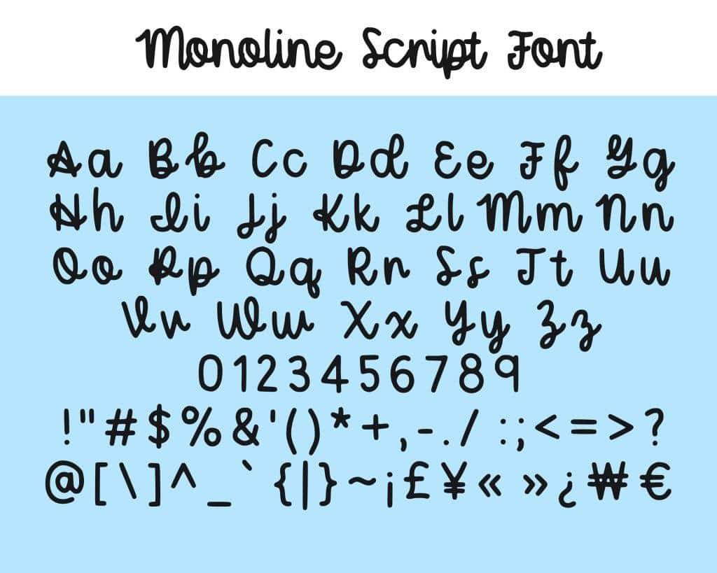 Defining Monoline Script Fonts